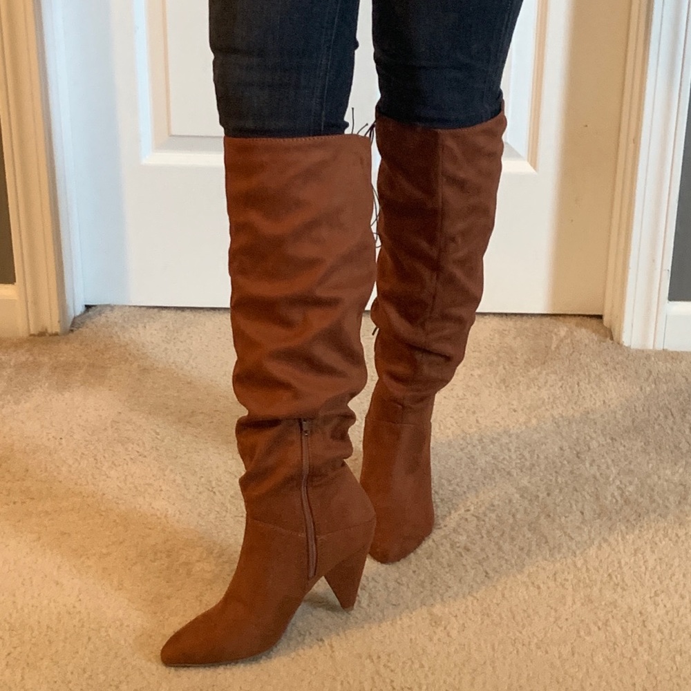 Express Brown Heeled Boots